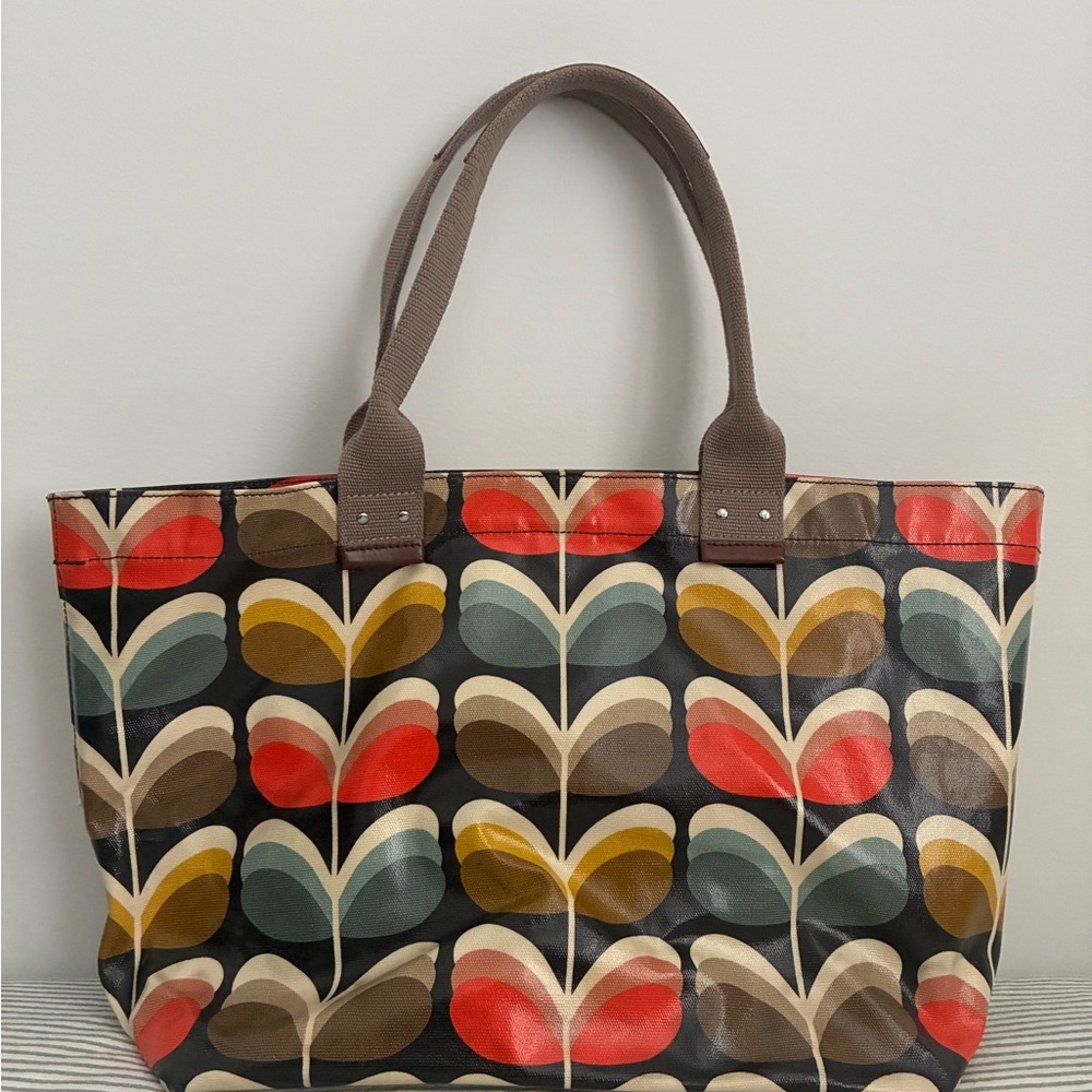 Orla Kiely Multicolor Leaf Pattern Shoulder Bag